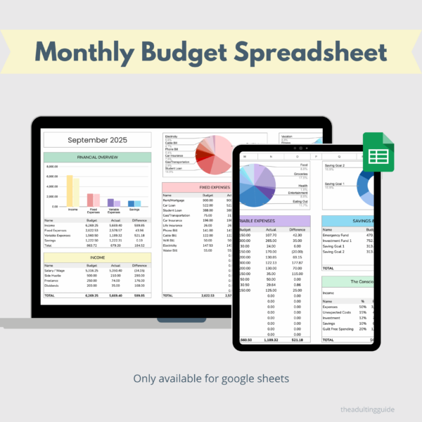 Monthly Budget Spreadsheet